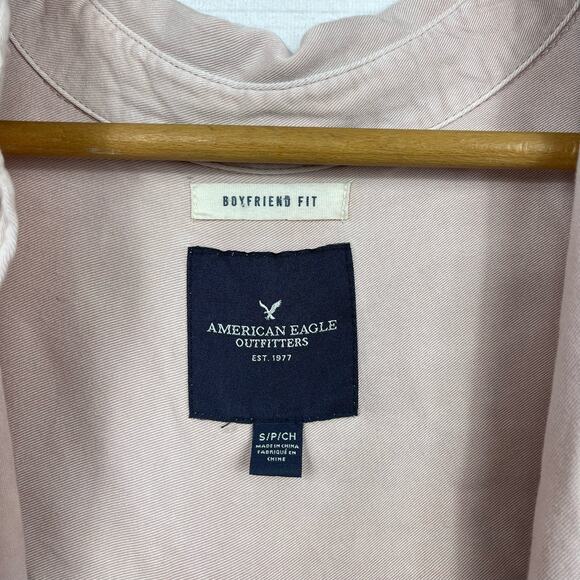 American Eagle Outfitters Womens Light Pink Small Button Down Long Sleeve - Picture 3 of 6